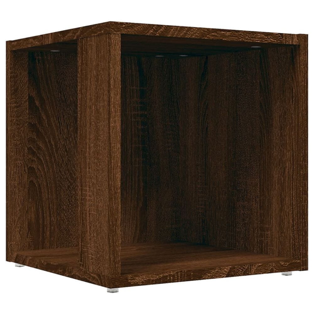 Vidaxl Bočný stolík hnedý dub 33x33x34,5 cm spracované drevo